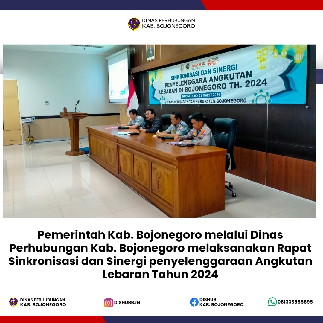 Rapat Sinkronisasi dan Sinergi penyelenggaraan Angkutan Lebaran Tahun 2024