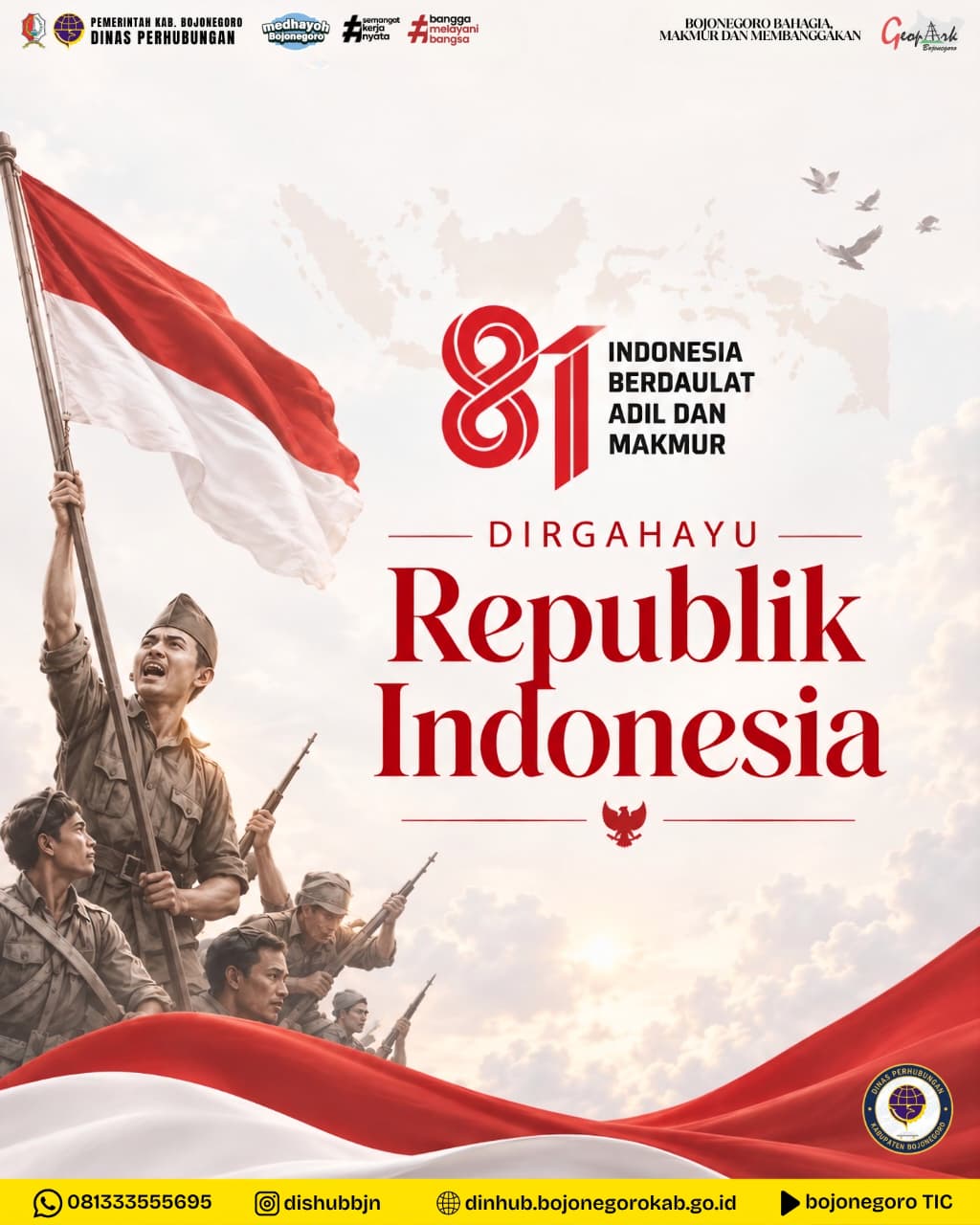 Dirgahayu Republik Indonesia ke-81: Dishub Bojonegoro Terus Berkarya untuk Transportasi Maju