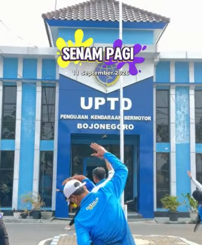 Jaga Kebugaran dan Kekompakan, Dishub Bojonegoro Gelar Senam Pagi Bersama di UPT PKB