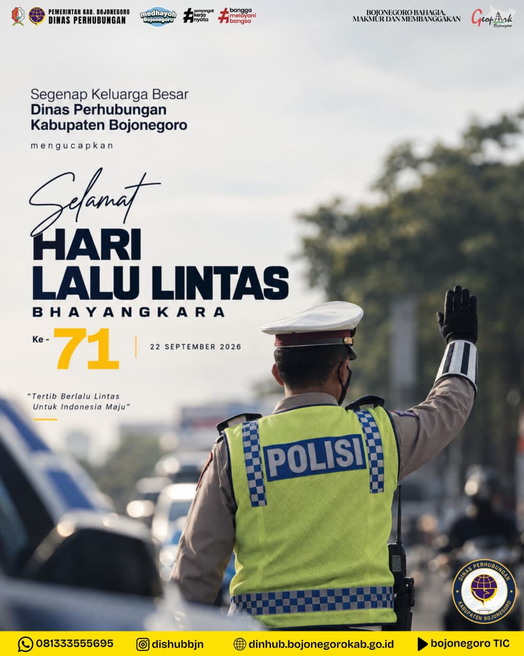 Peringati Hari Lalu Lintas Bhayangkara ke-71, Dishub Bojonegoro Perkuat Sinergi Bersama POLRI